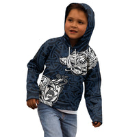 Viking Kid Hoodie Legendary Viking Boar and Intricate Norse Patterns - Wonder Print Shop