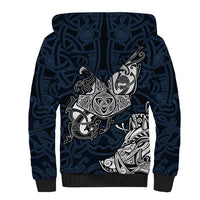 Viking Sherpa Hoodie Legendary Viking Boar and Intricate Norse Patterns - Wonder Print Shop