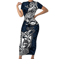 Viking Short Sleeve Bodycon Dress Legendary Viking Boar and Intricate Norse Patterns - Wonder Print Shop