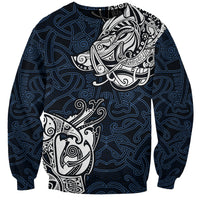 Viking Sweatshirt Legendary Viking Boar and Intricate Norse Patterns - Wonder Print Shop