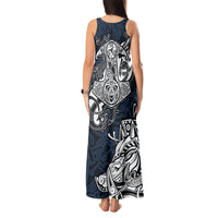 Viking Tank Maxi Dress Legendary Viking Boar and Intricate Norse Patterns - Wonder Print Shop