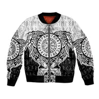 Viking Tattoo Bomber Jacket Hugin And Munin Asgardian Ravens Grunge Art - Wonder Print Shop