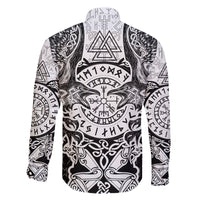Viking Tattoo Family Matching Long Sleeve Bodycon Dress and Hawaiian Shirt Hugin And Munin Asgardian Ravens Grunge Art - Wonder Print Shop