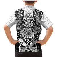 Viking Tattoo Family Matching Mermaid Dress and Hawaiian Shirt Hugin And Munin Asgardian Ravens Grunge Art - Wonder Print Shop