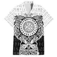 Viking Tattoo Family Matching Summer Maxi Dress and Hawaiian Shirt Hugin And Munin Asgardian Ravens Grunge Art - Wonder Print Shop