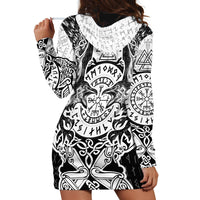 Viking Tattoo Hoodie Dress Hugin And Munin Asgardian Ravens Grunge Art - Wonder Print Shop
