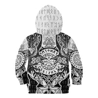 Viking Tattoo Kid Hoodie Hugin And Munin Asgardian Ravens Grunge Art - Wonder Print Shop