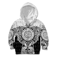 Viking Tattoo Kid Hoodie Hugin And Munin Asgardian Ravens Grunge Art - Wonder Print Shop