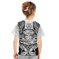 Viking Tattoo Kid T Shirt Hugin And Munin Asgardian Ravens Grunge Art - Wonder Print Shop