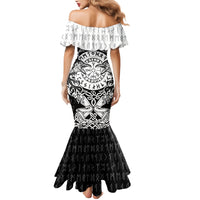 Viking Tattoo Mermaid Dress Hugin And Munin Asgardian Ravens Grunge Art - Wonder Print Shop