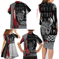 Viking Family Matching Long Sleeve Bodycon Dress and Hawaiian Shirt Warrior Come To Valhalla - Wonder Print Shop