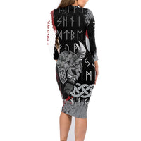 Viking Family Matching Long Sleeve Bodycon Dress and Hawaiian Shirt Warrior Come To Valhalla - Wonder Print Shop
