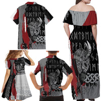 Viking Family Matching Off Shoulder Maxi Dress and Hawaiian Shirt Warrior Come To Valhalla - Wonder Print Shop