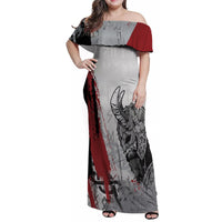 Viking Family Matching Off Shoulder Maxi Dress and Hawaiian Shirt Warrior Come To Valhalla - Wonder Print Shop