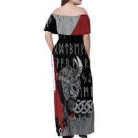 Viking Family Matching Off Shoulder Maxi Dress and Hawaiian Shirt Warrior Come To Valhalla - Wonder Print Shop