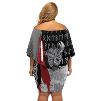 Viking Family Matching Off Shoulder Short Dress and Hawaiian Shirt Warrior Come To Valhalla - Wonder Print Shop