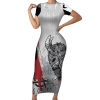 Viking Family Matching Short Sleeve Bodycon Dress and Hawaiian Shirt Warrior Come To Valhalla - Wonder Print Shop
