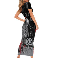 Viking Short Sleeve Bodycon Dress Warrior Come To Valhalla - Wonder Print Shop
