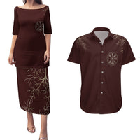 Viking Couples Matching Puletasi Dress and Hawaiian Shirt Yggdrasil Pattern And Ancient Rune - Wonder Print Shop