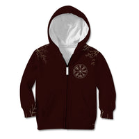 Viking Kid Hoodie Yggdrasil Pattern And Ancient Rune - Wonder Print Shop