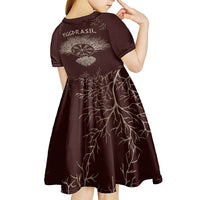 Viking Kid Short Sleeve Dress Yggdrasil Pattern And Ancient Rune - Wonder Print Shop