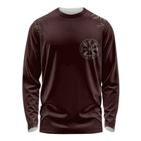 Viking Long Sleeve Shirt Yggdrasil Pattern And Ancient Rune - Wonder Print Shop