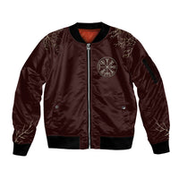 Viking Sleeve Zip Bomber Jacket Yggdrasil Pattern And Ancient Rune - Wonder Print Shop