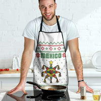 Mexico Christmas Apron with Piñata Star Design and Red Green Snowflake Pattern - Wonder Print Shop