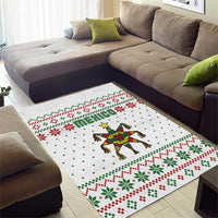 Mexico Christmas Area Rug with Piñata Star Design and Red Green Snowflake Pattern - Wonder Print Shop