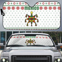 Mexico Christmas Auto Sun Shade with Piñata Star Design and Red Green Snowflake Pattern - Wonder Print Shop