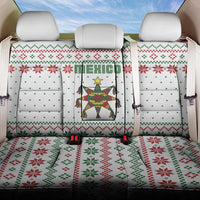 Mexico Christmas Back Car Seat Cover with Piñata Star Design and Red Green Snowflake Pattern - Wonder Print Shop