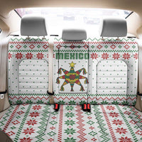 Mexico Christmas Back Car Seat Cover with Piñata Star Design and Red Green Snowflake Pattern - Wonder Print Shop