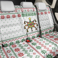 Mexico Christmas Back Car Seat Cover with Piñata Star Design and Red Green Snowflake Pattern - Wonder Print Shop