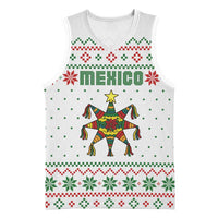 Mexico Christmas Basketball Jersey with Piñata Star Design and Red Green Snowflake Pattern - Wonder Print Shop