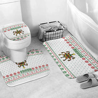 Mexico Christmas Bathroom Set with Piñata Star Design and Red Green Snowflake Pattern - Wonder Print Shop