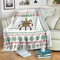 Mexico Christmas Blanket with Piñata Star Design and Red Green Snowflake Pattern - Wonder Print Shop