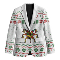 Mexico Christmas Blazer with Piñata Star Design and Red Green Snowflake Pattern - Wonder Print Shop