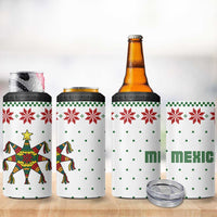 Mexico Christmas 4 in 1 Can Cooler Tumbler with Piñata Star Design and Red Green Snowflake Pattern - Wonder Print Shop