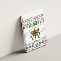 Mexico Christmas Canvas Wall Art with Piñata Star Design and Red Green Snowflake Pattern - Wonder Print Shop
