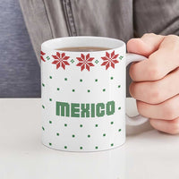 Mexico Christmas Ceramic Mug with Piñata Star Design and Red Green Snowflake Pattern - Wonder Print Shop