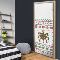 Mexico Christmas Door Cover with Piñata Star Design and Red Green Snowflake Pattern - Wonder Print Shop