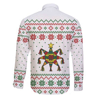 Mexico Christmas Family Matching Short Sleeve Bodycon Dress and Hawaiian Shirt with Piñata Star Design and Red Green Snowflake Pattern - Wonder Print Shop