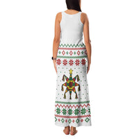 Mexico Christmas Family Matching Tank Maxi Dress and Hawaiian Shirt with Piñata Star Design and Red Green Snowflake Pattern - Wonder Print Shop