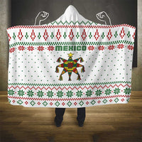 Mexico Christmas Hooded Blanket with Piñata Star Design and Red Green Snowflake Pattern - Wonder Print Shop