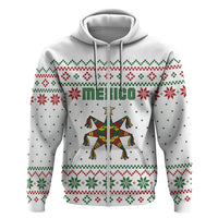 Mexico Christmas Hoodie with Piñata Star Design and Red Green Snowflake Pattern - Wonder Print Shop