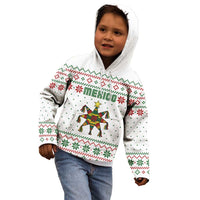 Mexico Christmas Kid Hoodie with Piñata Star Design and Red Green Snowflake Pattern - Wonder Print Shop