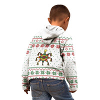 Mexico Christmas Kid Hoodie with Piñata Star Design and Red Green Snowflake Pattern - Wonder Print Shop