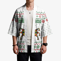 Mexico Christmas Kimono with Piñata Star Design and Red Green Snowflake Pattern - Wonder Print Shop