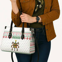 Mexico Christmas Leather Bag with Piñata Star Design and Red Green Snowflake Pattern - Wonder Print Shop