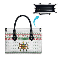 Mexico Christmas Leather Bag with Piñata Star Design and Red Green Snowflake Pattern - Wonder Print Shop